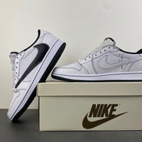 Low Top Sneakers, White Black Colorway, Leather Footwear, Reverse Hook Design, Lace Up Design, Casual Gift for Sneaker Fans