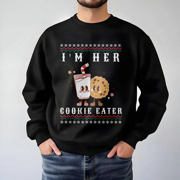 Matching Christmas Couple Sweatshirt, I'm Her Cookie Eater Sweatshirt, Humorous Holiday Cookie Crewneck, Cookie Eater Sweater