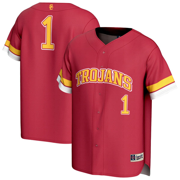 #1 USC Trojans Collegiate Baseball Fashion Jersey - Cardinal
