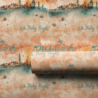Oh Holy Night Wrapping Paper, Nativity Scene Wrapping Paper, Watercolor Christmas Wrapping Paper, Religious Holiday Gift Wrap Roll