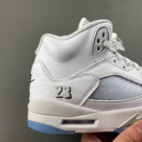 Retro Low Top Sneakers, White Colorway, Metallic Finish, Lace Up Design, Casual Gift for Sneaker Fans