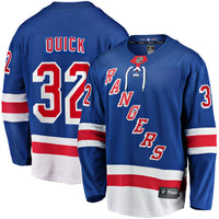 New York Rangers Jonathan Quick Blue Home Breakaway Jersey