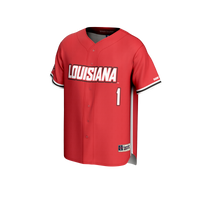 #1 Louisiana Ragin' Cajuns Lightweight Baseball Fashion Jersey - Cardinal