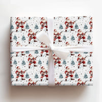 Electric Guitar Rocker Gift Wrap, Rocking Santa Christmas Wrapping Paper, Music Lover Xmas Wrapping Paper, Holiday Musician Wrapping Paper