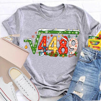 Holiday Snowflakes Lights Graphic Tee, Math Teacher Christmas T-Shirt, Humorous Math Teacher Xmas Shirt, Winter STEM Educator Holiday Present Tee