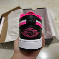 Low Top Sneakers, White Black Pink Colorway, Lace Up Design, Casual Gift for Sneaker Fans