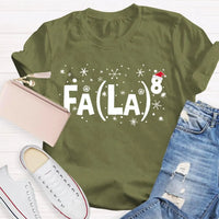 Humorous Holiday Math Graphic Shirt, Fa La La Equation Christmas Math Teacher T-Shirt, Retro Xmas Teacher Tee, Winter Math Lover Present Shirt