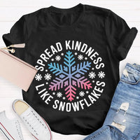 Christmas Kindness Graphic T-Shirt, Spread Kindness Like Snowflakes Shirt, Festive Winter Holiday Tee, Positive Teacher Christmas Present