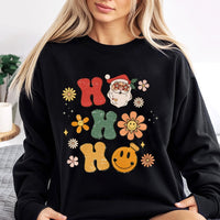 Ho Ho Ho Santa Graphic Crewneck, Retro Christmas Sweatshirt, Vintage Holiday Aesthetic Pullover, Adorable Teacher Xmas Sweater