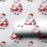 Naughty or Nice List Christmas Gift Wrap, Watercolor Santa Claus Wrapping Paper, Retro Santa Holiday Wrapping Paper, Xmas Present Wrap Roll