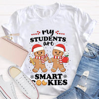 Snowflake Holiday Educator Tee, Smart Cookies Teacher Christmas Shirt, Adorable Baking School T-Shirt, Elementary Teacher Graphic Xmas Shirt