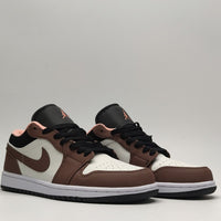Low Top Sneakers, Brown White Colorway, Lace Up Design, Casual Gift for Sneaker Fans