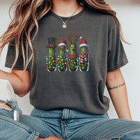 Humorous Dill Jar Holiday Shirt, Christmas Pickle T-Shirt, Festive Pickle Lover Tee, Adorable Xmas Graphic T-Shirt, Unisex Holiday Foodie Present
