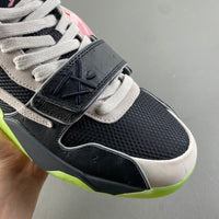 Low Top Sneakers, Neon Green Black Gray Colorway, Lace Up Design, Casual Gift for Sneaker Fans