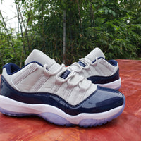 Low Top Sneakers, White Navy Colorway, Lace Up Design, Casual Gift for Sneaker Fans