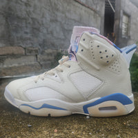 High Top Sneakers, White Blue Colorway, Lace Up Design, Casual Gift for Sneaker Fans