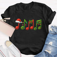 Festive Music Notes Holiday Shirt, Christmas Musical Symbols T-Shirt, Xmas Musician Graphic Tee, Music Lover Apparel, Holiday Present