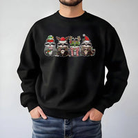 Adorable Festive Animal Sweatshirt, Christmas Raccoon Sweatshirt, Holiday Raccoon Crewneck, Winter Graphic Pullover Sweatshirt