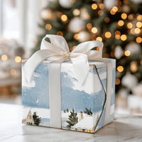 Comfy Cottage Gift Wrap, Winter Cottage Wrapping Paper, Watercolor Snow Scene Holiday Paper, Christmas Gift Wrapping Paper Roll