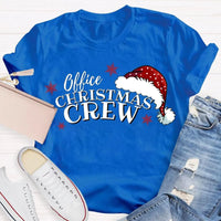 Humorous Coworker Holiday Graphic Tee, Office Christmas Crew Santa Hats Shirt, Matching Office Party T-Shirt, Work Team Christmas Present