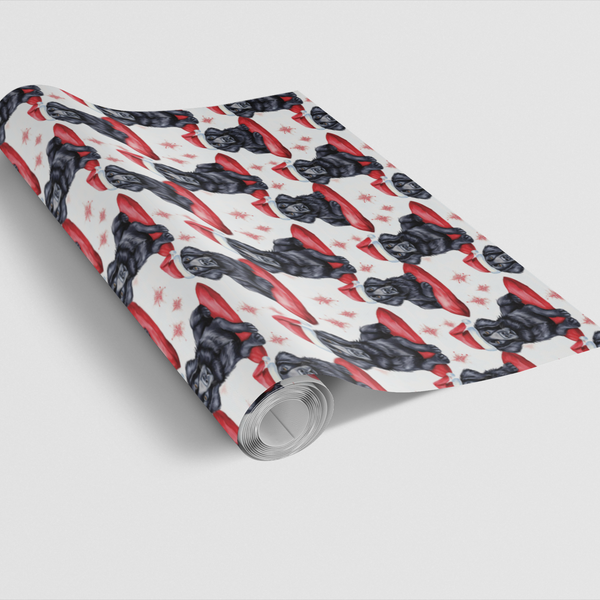 Adorable Holiday Dog Wrapping Paper, Black Labrador Christmas Gift Wrap, Festive Pet Lover Gift Wrap Roll, Winter Holiday Dog