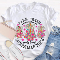 Farm Fresh Holiday Baker Shirt, Christmas Tree Frosting Cake T-Shirt, Humorous Little Debbie Snack Cake Graphic Tee, Christmas Foodie Top