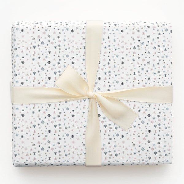 Modern Winter Holiday Gift Wrap, Pastel Snowflake Wrapping Paper, Delicate Snowflake Wrapping Paper, Adorable Christmas Prese