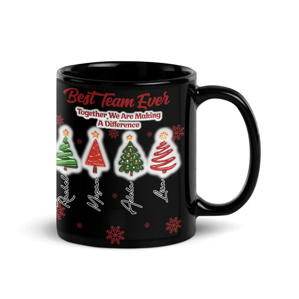Personalized Christmas Trees Office Staff Ceramic Mug, Best Team Ever Coffee Mug, Employee Appreciation Mug, Coworker Holiday