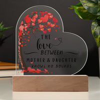 Mother Daughter Heart Plaque, Tree of Life Acrylic Heart Plaque, Lighted LED Heart Plaque, Christmas Present for Mom, Birthday Keepsake Sign