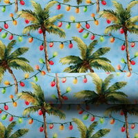 Tropical Beach Holiday Gift Wrap, Palm Tree Christmas Wrapping Paper, Coastal Christmas Tree Wrapping Paper, Island Festive Gift Wrap