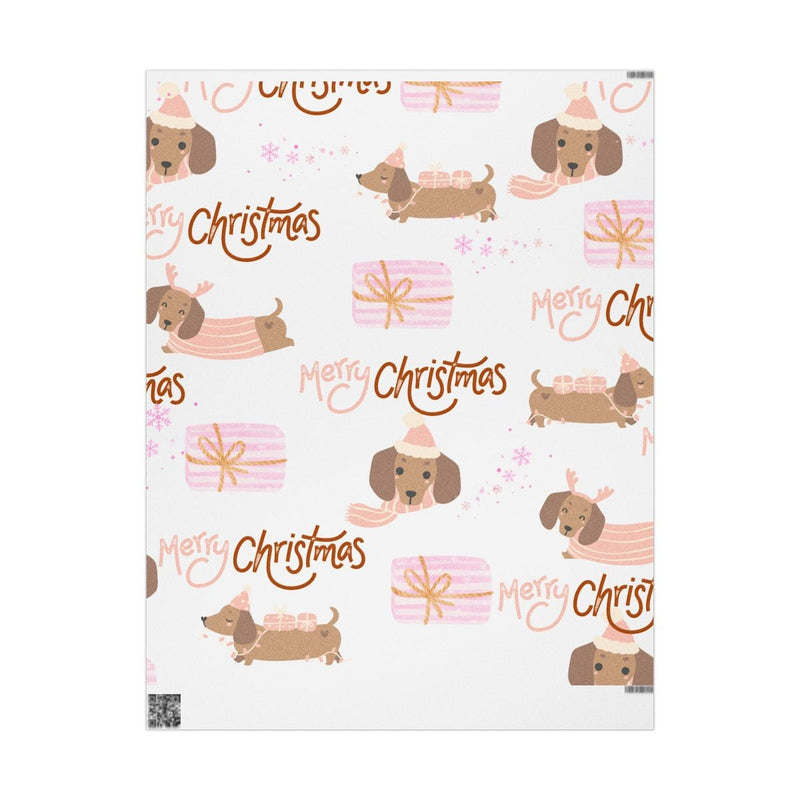 Adorable Wiener Dog Holiday Gift Wrap, Dachshund Christmas Wrapping Paper, Doxie Lover Wrapping Paper, Festive Winter Holiday Present Packaging