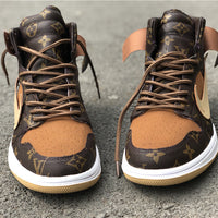 Sneakers, Brown Black Colorway, Lace Up Design, Casual Gift for Sneaker Fans