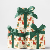 Adorable Holiday Dog Gift Wrap, Airedale Terrier Wrapping Paper, Festive Puppy Wrapping Paper, Dog Lover Christmas Gift Wrap Roll, Pet Present