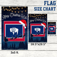 Merry Christmas Yall Yard Flag, Wyoming State Flag Christmas Garden Flag, Double-Sided Wyoming Holiday Flag, Rustic Lawn Banner Decor