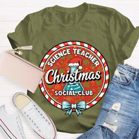 Humorous Holiday Chemistry STEM Shirt, Science Teacher Christmas Social Club T-Shirt, Festive Science Graphic Tee, Xmas Educator Present