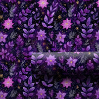 Celestial Floral Wrapping Paper, Purple Poinsettia Wrapping Paper, Dark Botanical Wrapping Paper, Elegant Christmas Gift Wrap