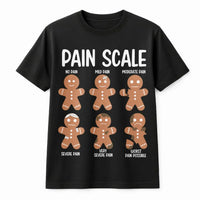 Humorous Holiday Cookie Medical Shirt, Gingerbread Man Pain Scale T-Shirt, Nurse Christmas Graphic Tee, Doctor Healthcare Staff Holiday Shirt