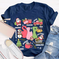 Speech Language Pathology Holiday Shirt, SLP Speech Therapy Christmas T-Shirt, Voice Stuttering Graphic Tee, SLP Therapist Present