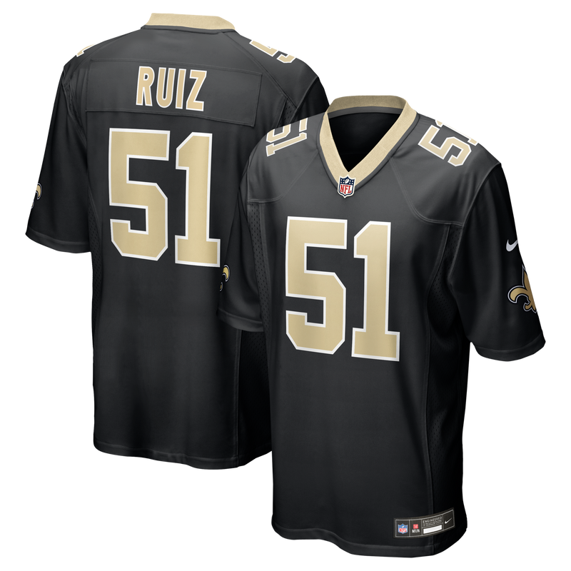 New Orleans Saints Cesar Ruiz Black Player Game Jersey