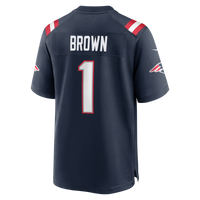 New England Patriots A.J. Brown Navy Team Game Jersey