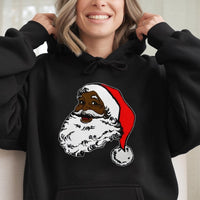 Afrocentric Christmas Hoodie, Black Santa Claus Hoodie, Vintage Holiday Pullover Hoodie, African American Santa Sweatshirt, Winter Xmas Present