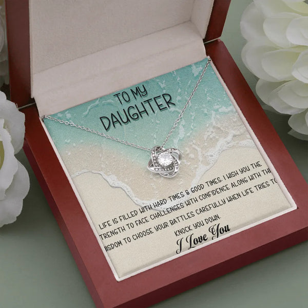 Love Knot Pendant Necklace, To My Daughter Necklace, Sentimental Daughter Necklace from Dad, Birthday Christmas Keepsake Pres