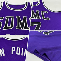 Custom Basketball Jersey - Purple Black-White Authentic Throwback
