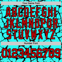 Custom Basketball Jersey - Aqua Red-Black Abstract Network Round Neck Sublimation Set