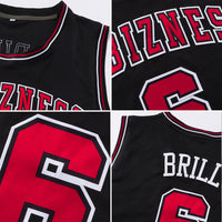 Custom Basketball Jersey - Black Red-White Authentic Throwback