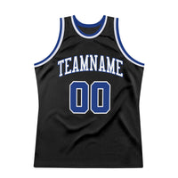 Custom Basketball Jersey - Black Royal-White Authentic Throwback