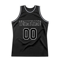 Custom Basketball Jersey - Black Black-White Authentic Throwback