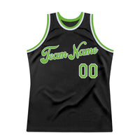 Custom Basketball Jersey - Black Neon Green-White Authentic Throwback