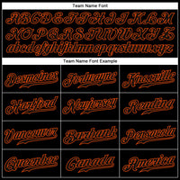 Custom Baseball Jersey - Black Black-Orange Authentic