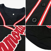Custom Baseball Jersey - Black Black-Orange Authentic